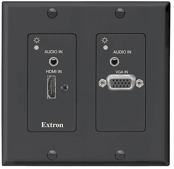 Extron dtp t uwp 4k 232 d transmisor dtp de dos entradas para hdmi y vga con embebido de audio